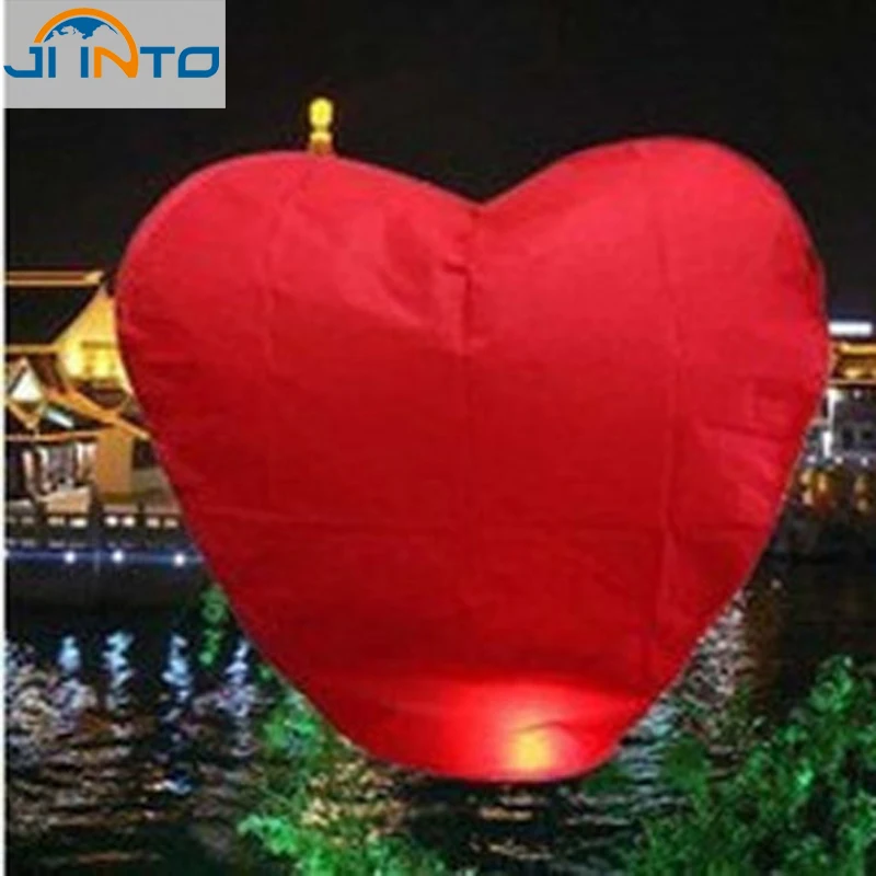 10 Pack Red Heart Sky Lanterns Chinese Paper Sky Candle Fire Balloons