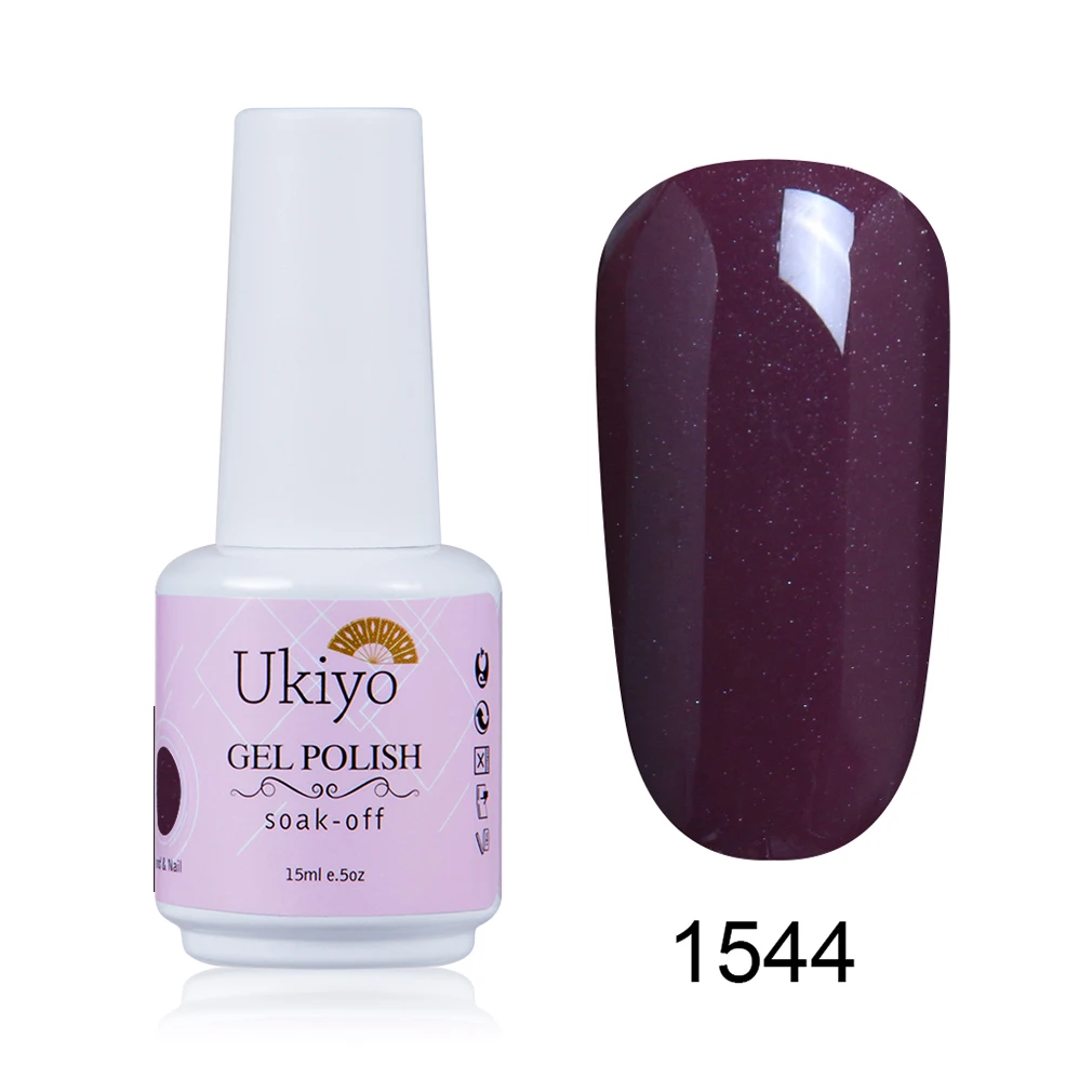 Ukiyo 15 мл гель лак Vernis полуперманентный УФ-гель для ногтей эмаль гель для ногтей геллак замачиваемый блеск лак для ногтей - Цвет: 1544