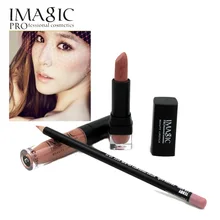 IMAGIC Makeup lip Waterproof Long Lasting Lipgloss+ Lipstick+ LipLiner Pencil Makeup Set Long Lasting Lipstick lip gloss