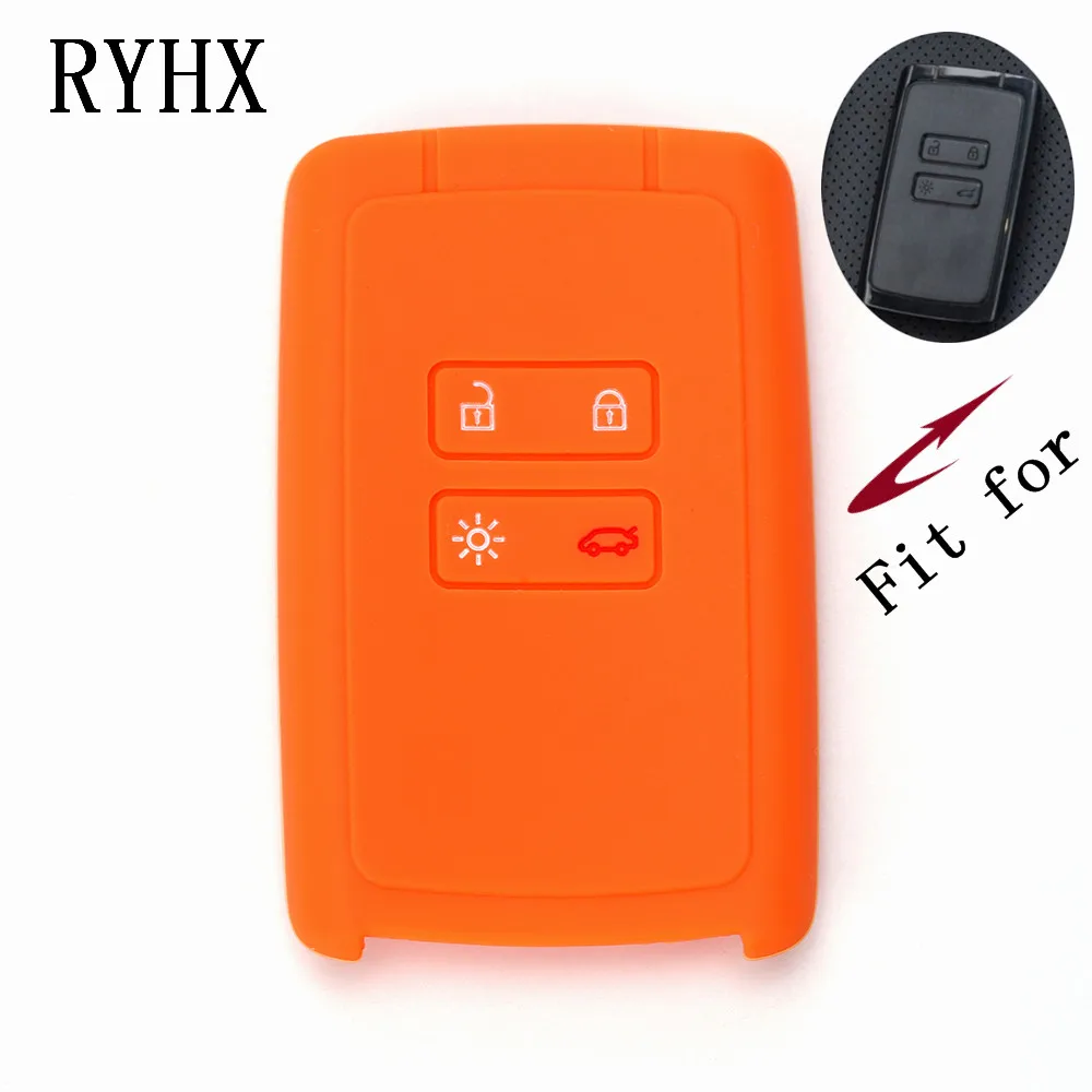 

Silicone key fob cover case holder for Renault TALISMAN CAPTUR Espace Clio Megane Koleos scenic 4 2016 2017 card remote keyless