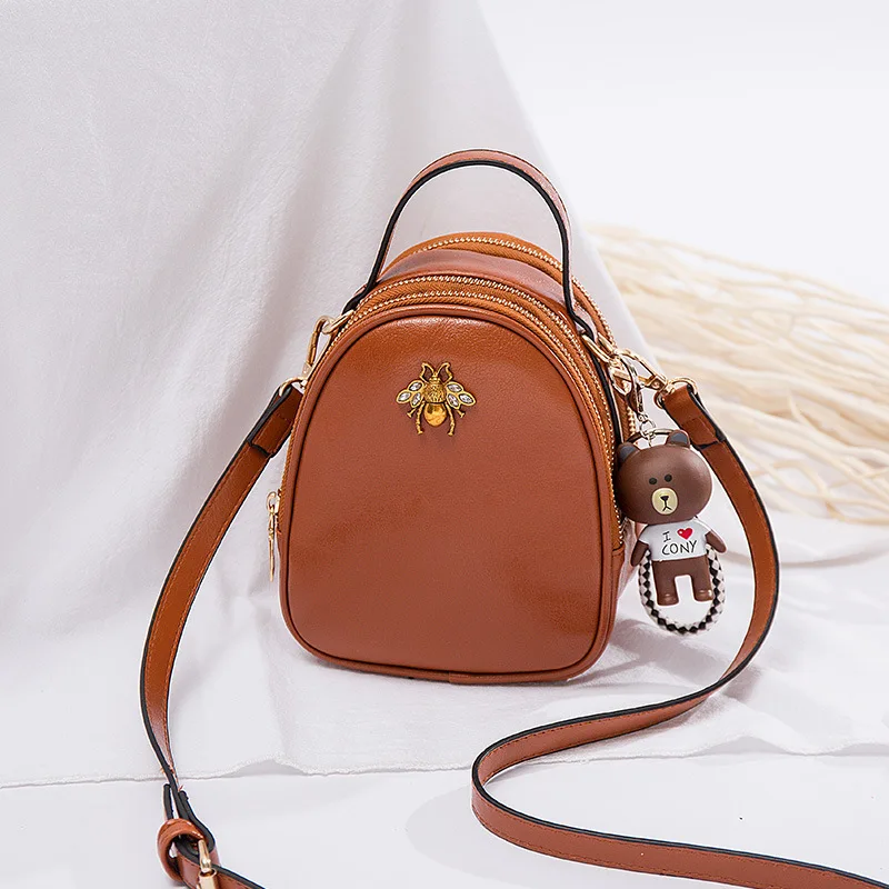 

2018 New Fashion Pu Women's Bag Handbag, Single Shoulder Bee Bag, Simple Leisure Mobile Bag