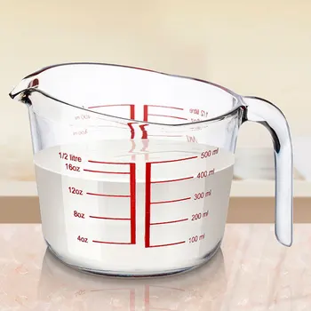 

Feineikesi For Toughened Glass With A Scale Measuring Cup With Handle To Heat The Milk Fruit Juice For Microwave Oven 500m