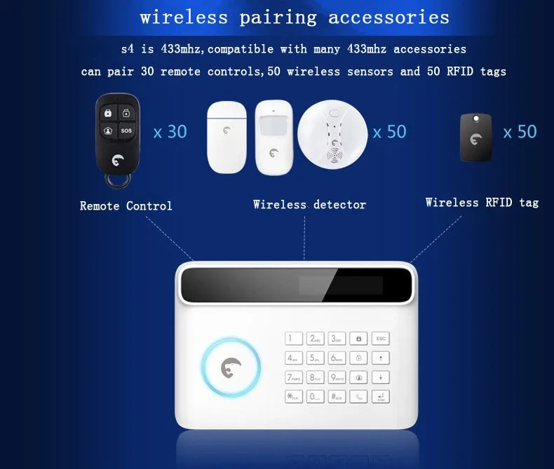 Sensor de Alarme e Acessórios para Porta e Janela Sensor de Movimento Internas e Externas Pir para Áreas 12 Cheap Kits de sistema de alarme