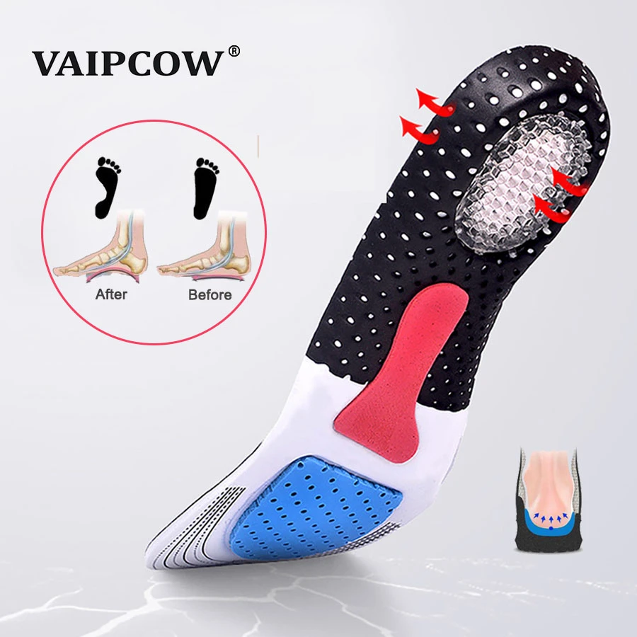 para zapatos deportivos Unisex, plantilla suave de silicona, absorción de impacto para baloncesto y fútbol, par|Plantillas| - AliExpress