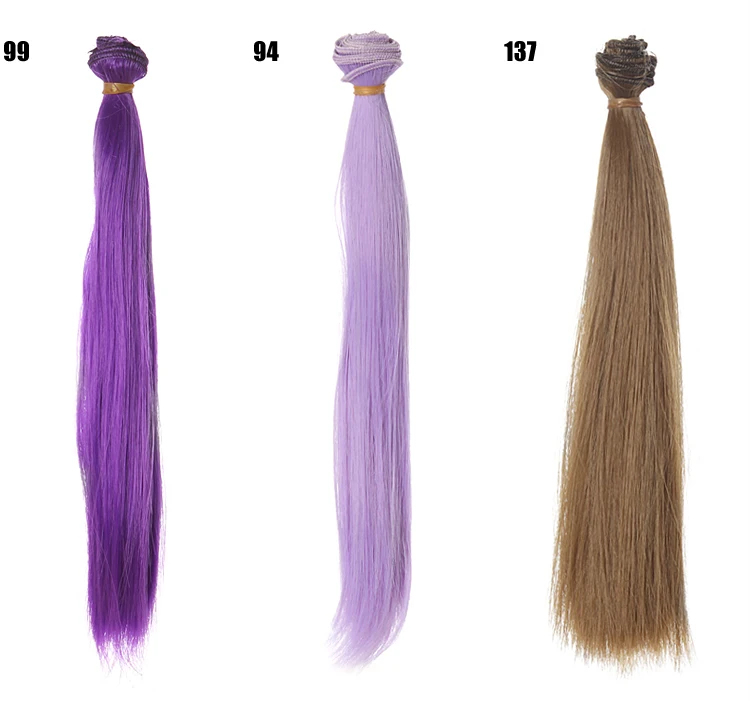 25 см фиолетовый коричневый хаки серый цвет прямой парик куклы для 1/3 1/4 BJD Ткань Подарки волосы куклы