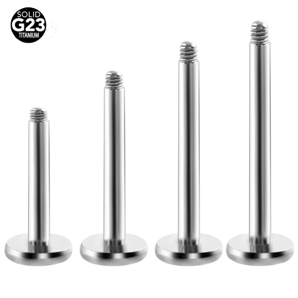 

50pcs/lot 14G 16G Solid G23 Titanium Labret Ring Bar Piercing Labret Replacement Piercing No Ends Jewelry Gauges Body Jewelry