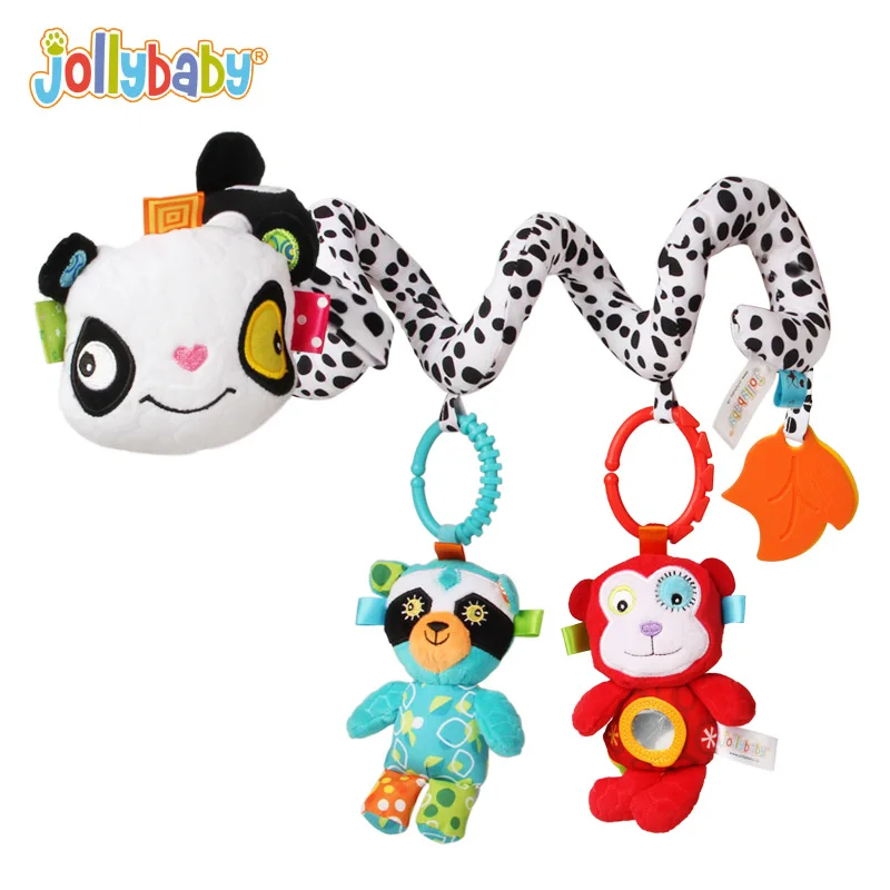 Новинка Jollybaby, мягкие плюшевые спиральные детские игры, коляска, автомобиль, орнамент для сиденья, детская кроватка, подвесные декоративные игрушки для детей, игровой коврик, аксессуары - Цвет: Panda