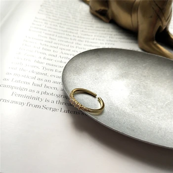 

CANNER 925 sterling silver zircon ring gold fashion temerament match forefinger adjustable rings for women zircon jewelry R4