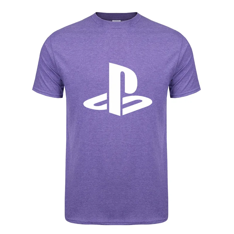 Футболка Playstation летняя хлопковая забавная футболка с короткими рукавами Мужская футболка футболки LH-083 - Цвет: Anitique Purple