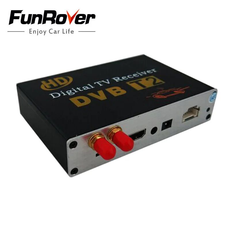 FUNROVER Новый 12В черный цифровой ТВ приемник автомобильный Dvb t2 Dvbt2 для тюнер dvd Mpeg4