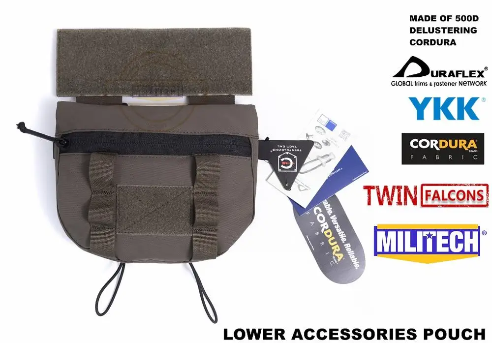 MILITECH TWINFALCONS TW Delustered Cordura Plate Carrier Нижняя сумка для аксессуаров подбрюшная сумка паховая сумка - Цвет: Ranger Green