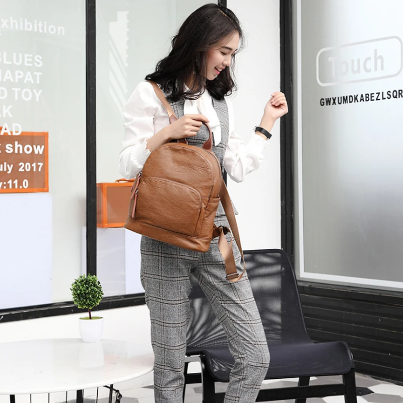 

Fashion Women Backpack High Quality Youth Leather Backpacks for Teenage Girls Female School Shoulder Bag