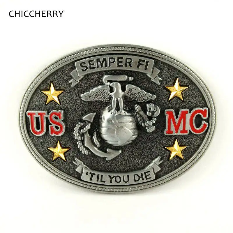 

USMC Metal Belt Buckles for Casual Mens Belts Fashion Western Cowboy Accessory Klamry Do Paska, Only Buckle!