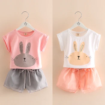 

2017 Summer New Baby Leisure Suit Dresses Children Sleeveless Vest Shorts Two Piece Set