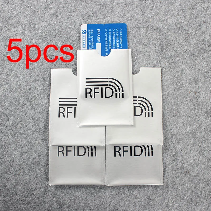 

5pcs New Design Anti Rfid Wallet Blocking Reader Lock Bank Card Holder Id Case Protection Metal Credit Card Holder Aluminium