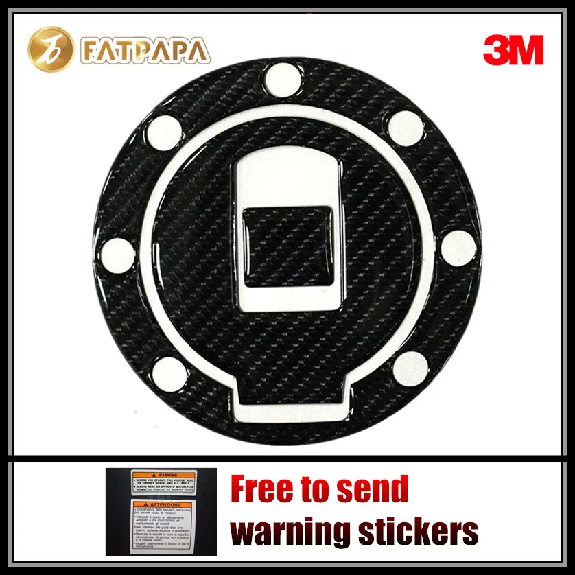 Motorcycle 3D Carbon Fibre Fuel Gas Tank Cap Cover Pad Sticker Fit For