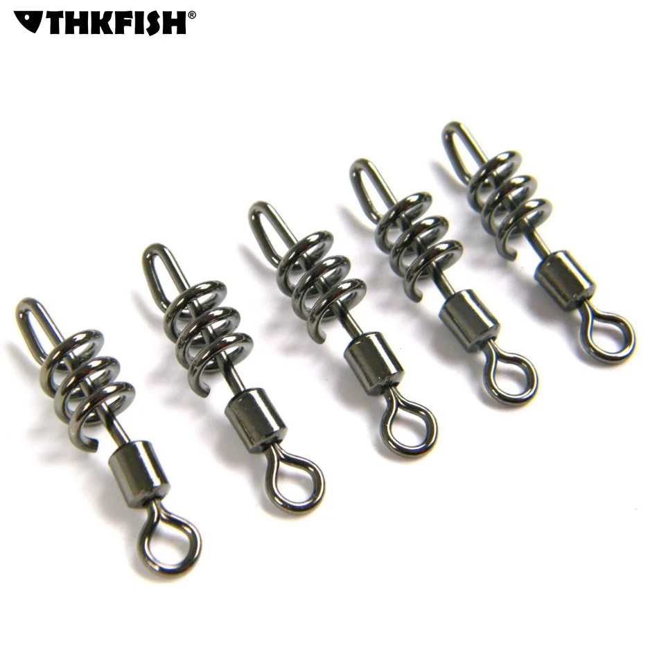 30Pcs Saltwater Fishing Swivel Snap Swirl Connector Cork Screw Swivel