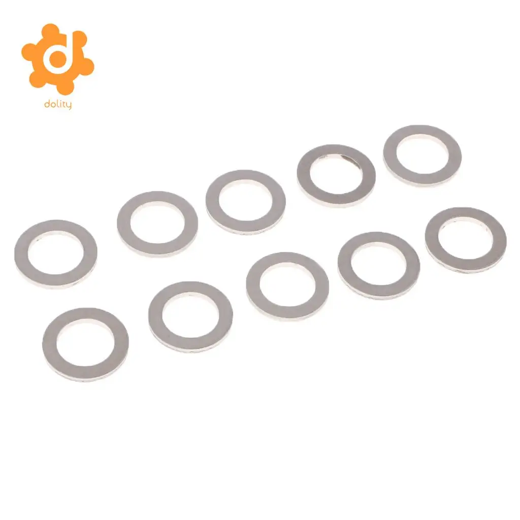 10Pcs Metal Oil Drain Plug Crush Washers Gaskets for Honda Acura Silver
