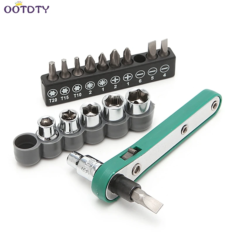 

17 In 1 Hand Tool 1/4" Drive Hex Bit Socket Spanner Wrench Adapter 5/6/7/8/9/10-25