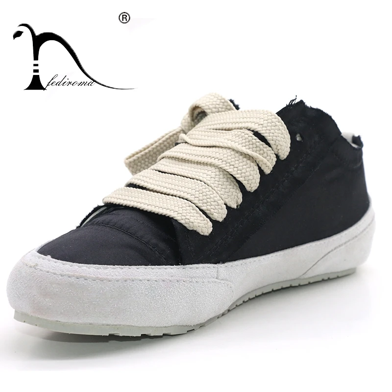 

FEDIROMA Women Sneakers Grey Leather Creepers Shoes Round Toe Lace up Ladies Fashion White Flats Women Casual Flats Shoes