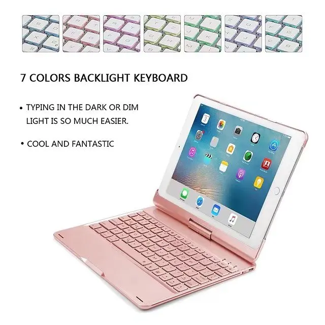 360 Вращающаяся алюминиевая Беспроводная Bluetooth клавиатура чехол для Apple iPad 9 7 2018 2017