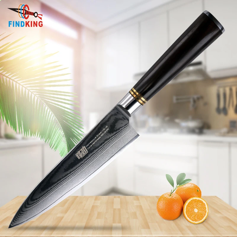 

2018 FINDKING Ebony wood handle 8 inch Japanese VG10 damascus Professional chef knife 67 layers damascus steel kitchen knives