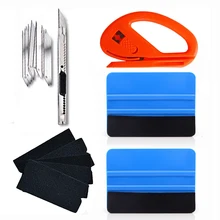 FOSHIO оконная пленка набор инструментов для тонировки автомобильные аксессуары виниловый автомобильный скребок для обертывания скребок+ 5 шт. тканевый Войлок наклейка для автомобиля нож