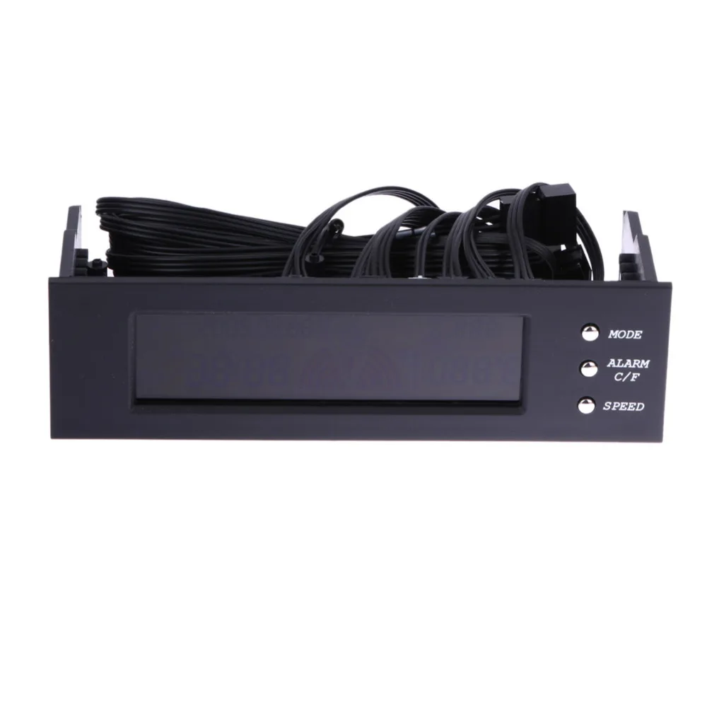 Comprar Pantalla del Panel LCD frontal de la Bahía de 5,25 pulgadas 3 controlador de velocidad del ventilador CPU Sensor de temperatura sondas 5 90 grados celsius