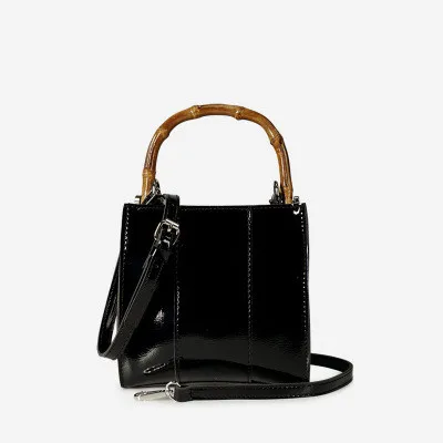 

Women PU Leather Handbags Bamboo Handle Shoulder Bags Fashion Clutches Crossbody Designer LadiesBags High Quality Bag 2019