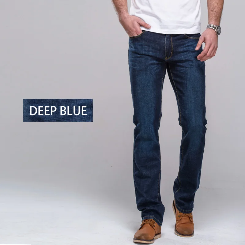 GRG Men's Jeans Classic Straight Fit Stretch Denim Jeans Casual Blue Black Trousers Stretch Long Pants