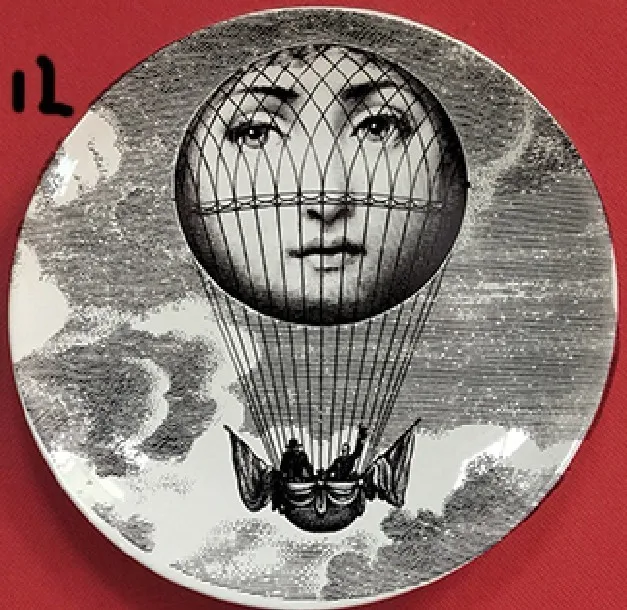 Горячая rosenthal Piero fornasetti тарелки Красивые иллюстрации подвесные декоративные ремесленные блюда для дома/отеля/бара фоновое украшение тарелка - Цвет: 22