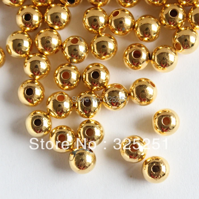 6mm resin golden loose beads fashion beads for DIY garment beads
