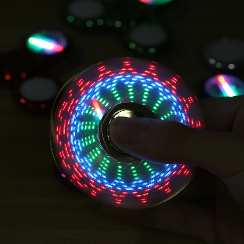 LED Light Fidget Spinner Finger Plastic Colorful EDC Glow Hand Spinner Tri For Kid Adult Autism