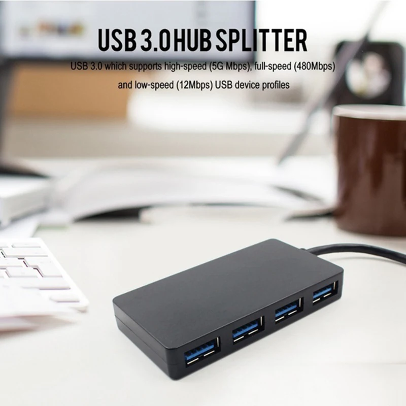ABGN Hot-USB 3,0 концентратор 4 порта Высокоскоростной тонкий компактный расширительный разветвитель