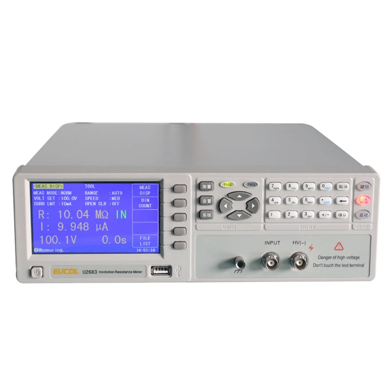 Измеритель сопротивления изоляции U2683 Megohmmeter 500Ω 100TOhm 1V 1000V непрерывный