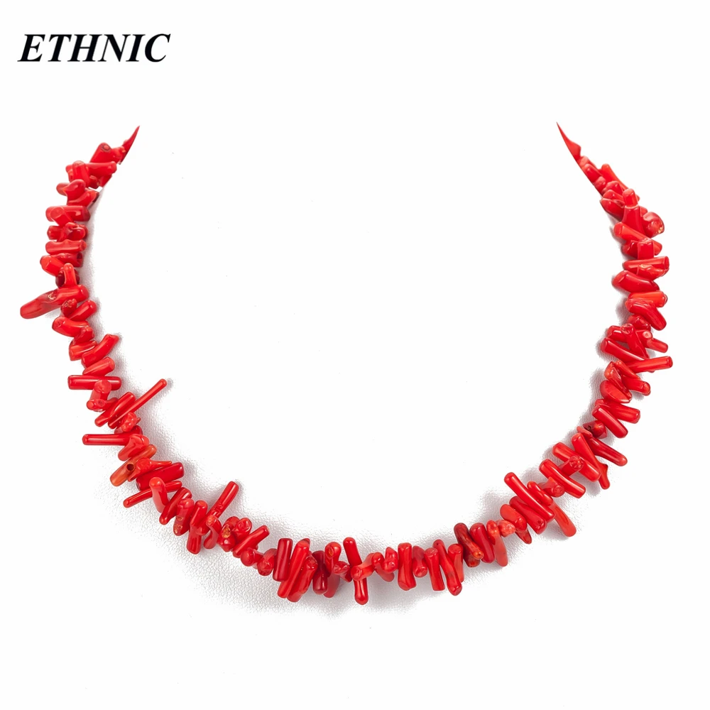 Новая натуральная Коралловая цепочка красный белый розовый Чокеры ожерелье для женщин ожерелье в богемном стиле коралловые бисерные колье femme