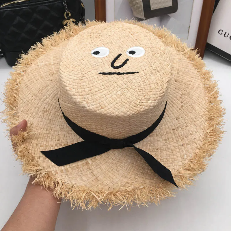 Lafite grass ceiling burrs straw hat holiday sun hat hat beach mo han