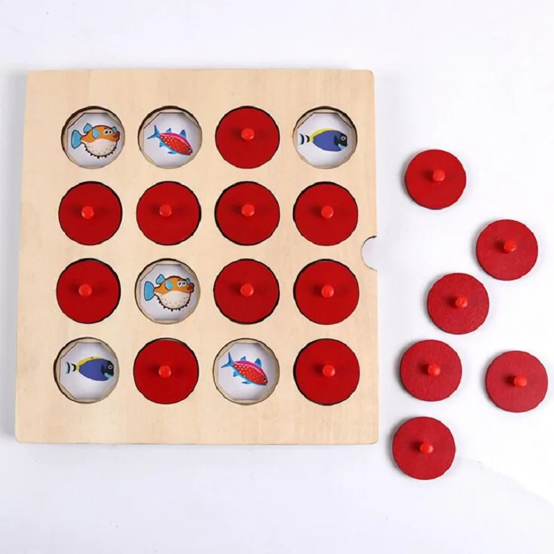 Kids Wooden memory chess children 3-6 years old brain development memory training game wooden toys 4