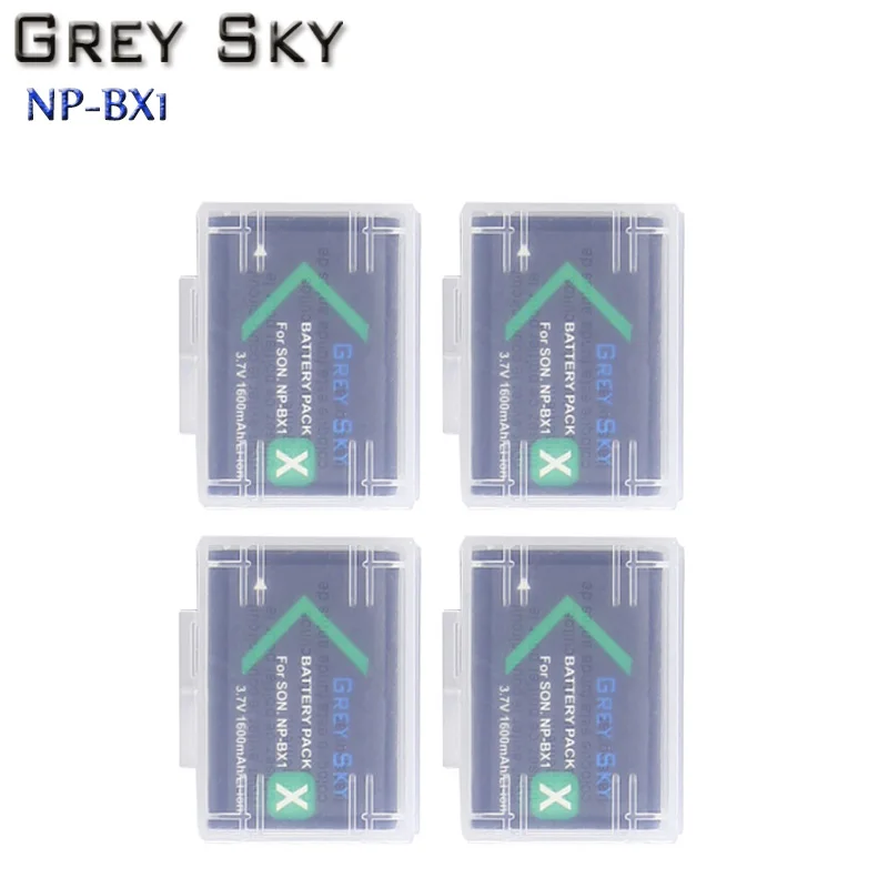 4 battery 1600 мА/ч, NP-BX1 NP BX1 Батарея пакет для sony комплектующие фотоаппарата sony DSC RX1 RX100 M3 M2 RX1R GWP88 PJ240E AS15 WX350 WX300 HX300 HX400 - Цвет: 4 battery