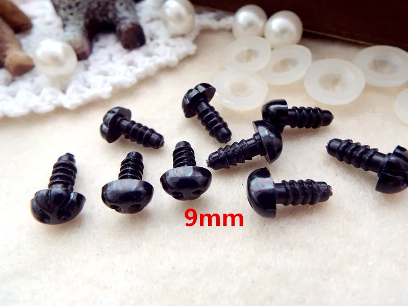 trolls doll 20pcs Safety Plastic Dog Noses Black Color 8mm/9mm/10mm/12mm/16mm can be chosen come with washers raggedy ann