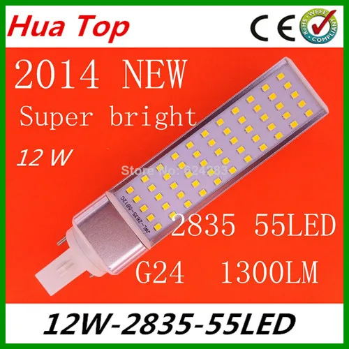 15 шт. X 2016 новинка G24 12 Вт Светодиодная лампа с горизонтальной вилкой 55 Led 2835 SMD