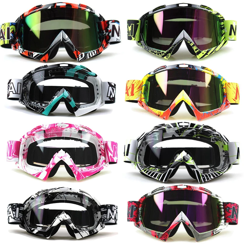 Image 22Colors! Motorcycle Motocross Goggles Anti distortion DustProof Goggles Anti Wind Eyewear MX Goggles ATV Off Road Universal
