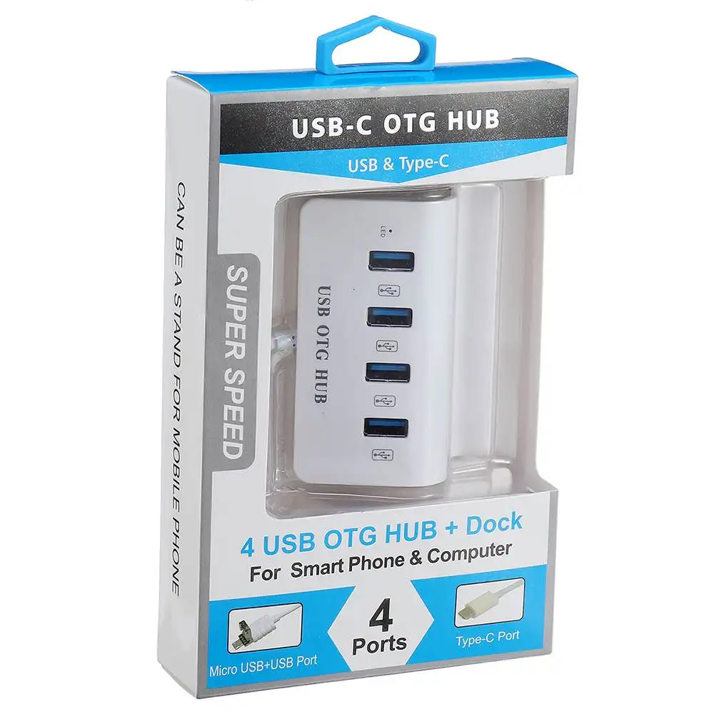 Bakeey 4 порта зарядное устройство адаптер type C USB 3,1 высокоскоростное расширение usb-хаб настольное зарядное устройство с держателем для samsung Xiaomi