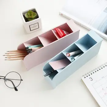 

Multi-function 4 Grid Desktop Pencil Pen Holder Office School Storage Case Box Wheat Straw Desk Pencil Organizer Stationery