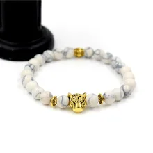 Diy ручной бусы браслеты с орнаментами натуральный белый сосновый браслет высокомерие бусины в форме головы леопарда браслет