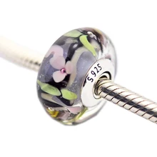 DIY Подходит для Пандора браслеты Зачарованные сад муранского стекла бусины стерлингового серебра-ювелирные подвески