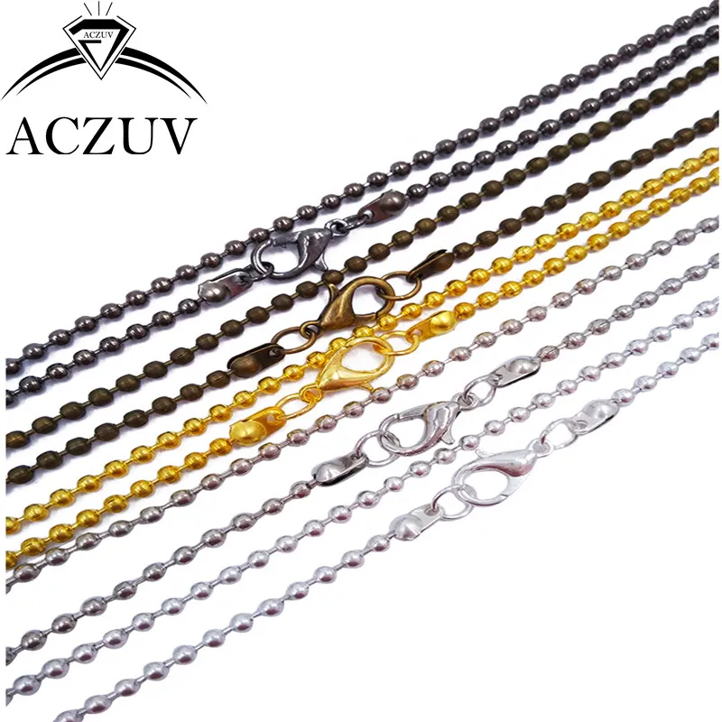 

120Pcs 1.5mm Ball Bead Chains 20cm bracelets 40cm to 80cm Ball Chain Necklaces with Lobster Clasp for Pendant Jewelry Findings