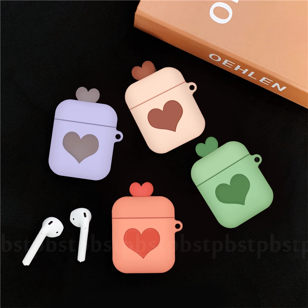 Love Heart чехол из ТПУ для Apple Airpods 2 Чехол Ультра тонкий беспроводной Bluetooth чехол для наушников Чехол Для Air Pods защитный корпус