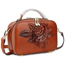 Лидирующий рынок, вечерние сумки, тисненый крест с цветами розы, сумка из натуральной кожи, большая вместительность, двойной отсек, женские сумки