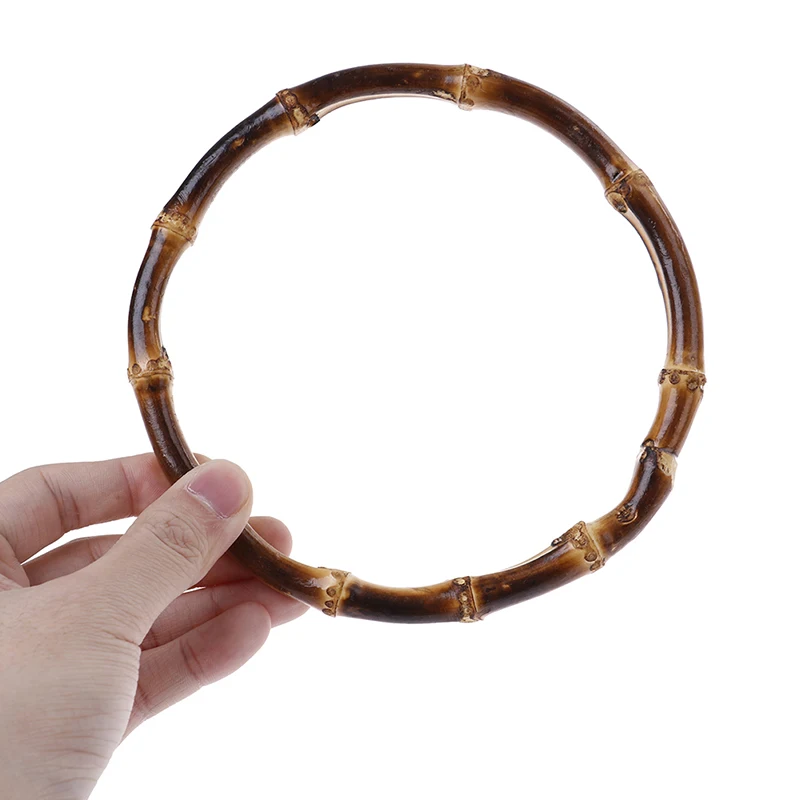 

2pcs DIY Bags Accessories Round Bamboo Bag Handle For Handbag Handcrafted 2 Sizes